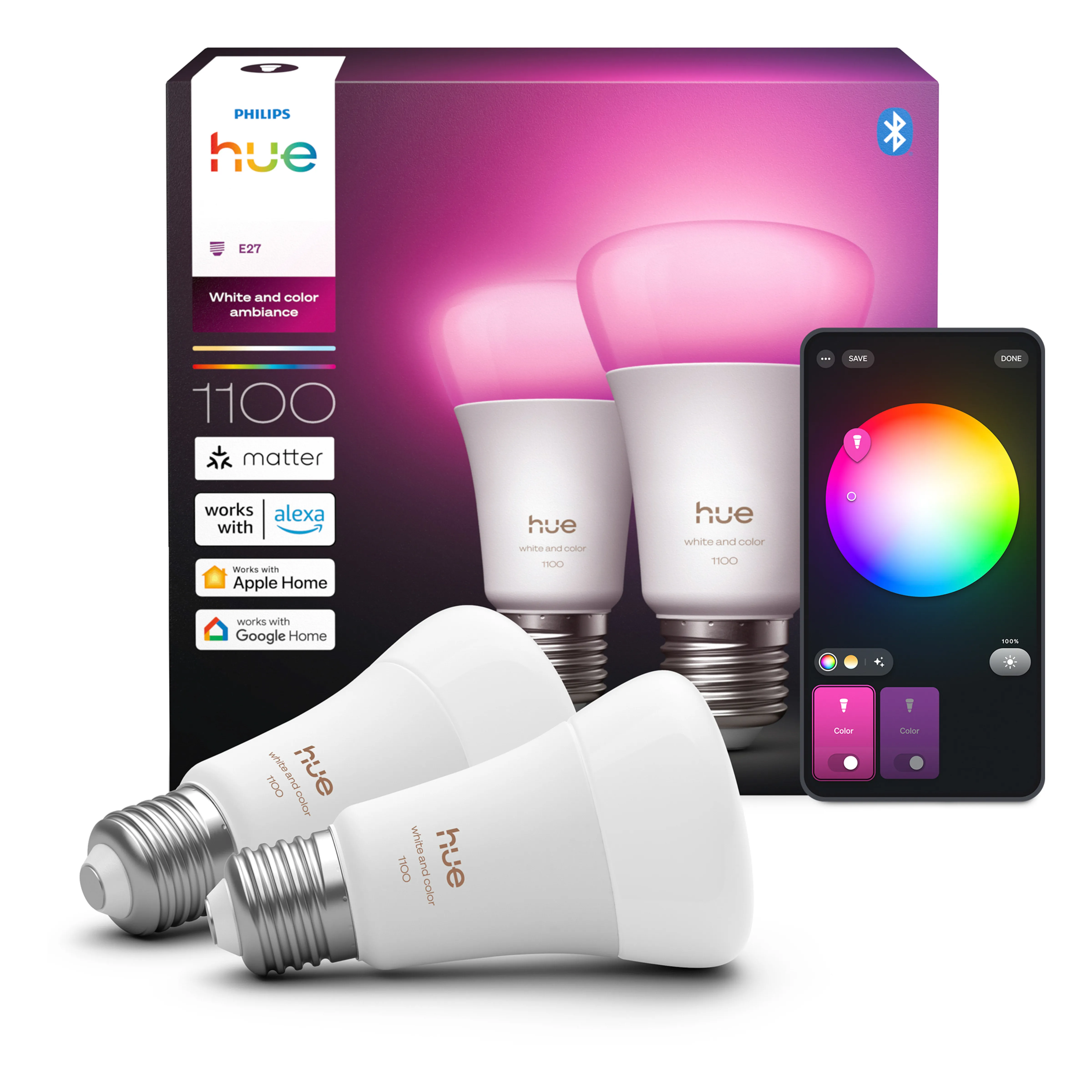 Żarówka LED Philips Hue White and Colour Ambiance A60 E27 1100 2szt.