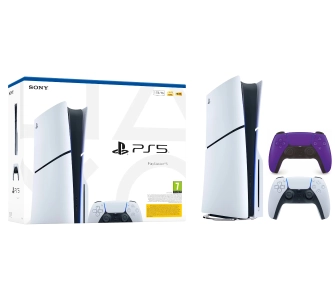 Konsola Sony PlayStation 5 Slim E Chassis (PS5) 1TB z napędem + Dodatkowy Pad Fioletowy