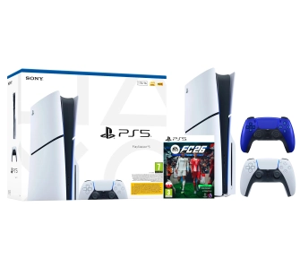 Konsola Sony PlayStation 5 Slim E Chassis (PS5) 1TB z napędem + Dodatkowy Pad Wieczorny kobalt + EA SPORTS FC 26