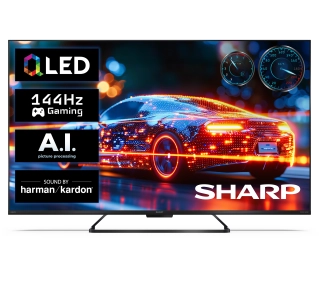 Sharp 55HR8765E 55" QLED 4K 144Hz Google TV Funkcje AI Dolby Vision IQ Dolby Atmos DTS-X HDMI 2.1 DVB-T2 - Kup na Raty - RRSO 0%