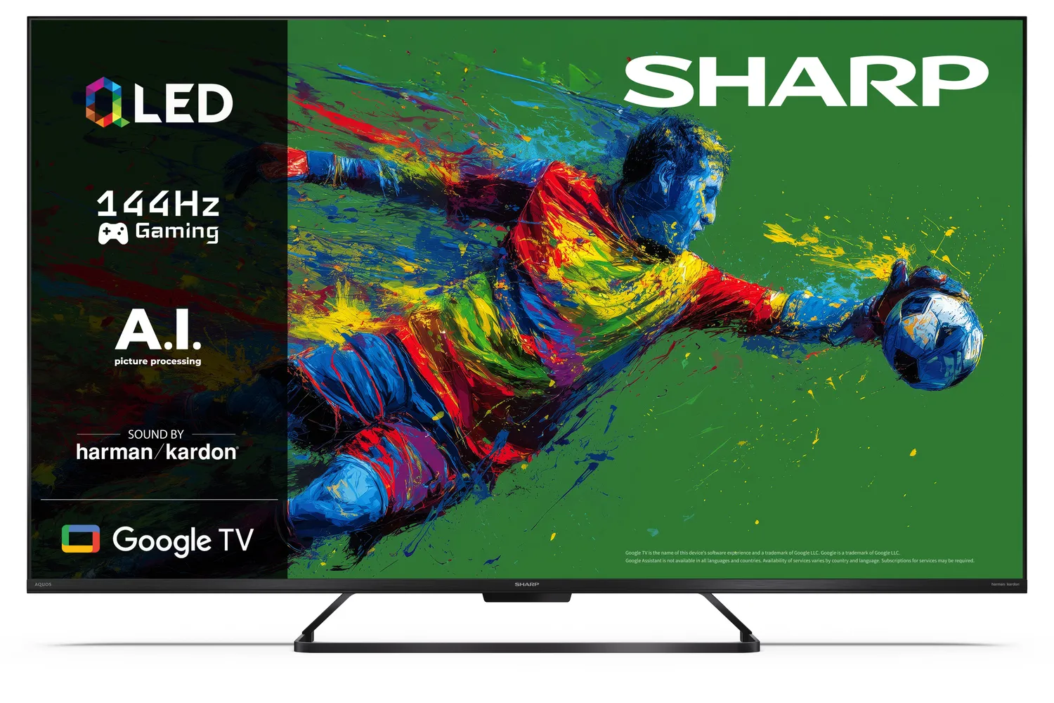 Telewizor Sharp 55HR8765E 55" QLED 4K 144Hz Google TV Funkcje AI Dolby Vision IQ Dolby Atmos DTS-X HDMI 2.1 DVB-T2