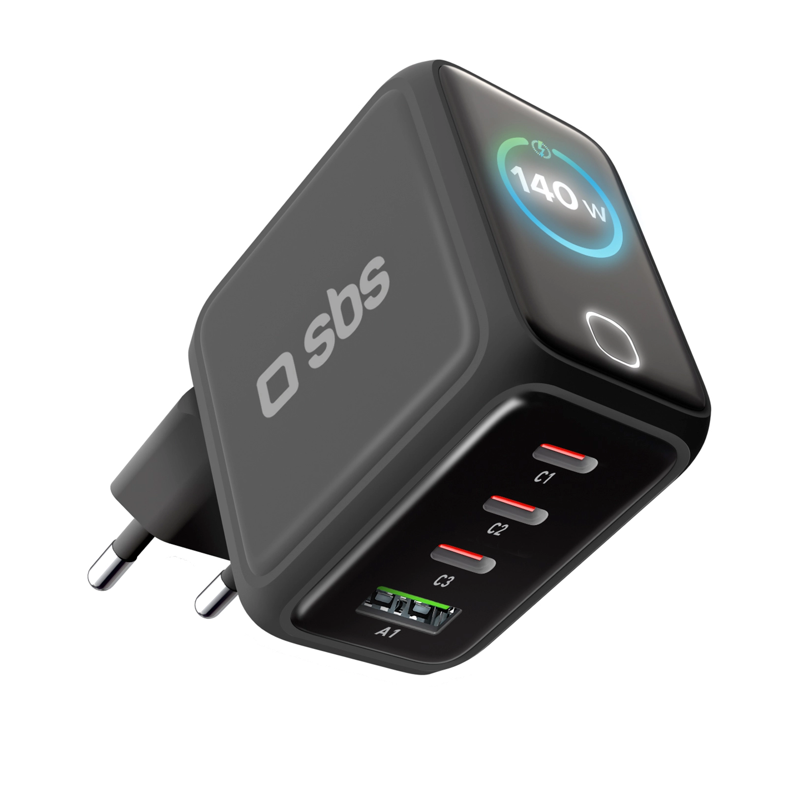 Ładowarka sieciowa SBS GaN 3xUSB-C 1xUSB 140W Czarny