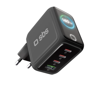 Ładowarka sieciowa SBS GaN 3xUSB-C 1xUSB 140W Czarny