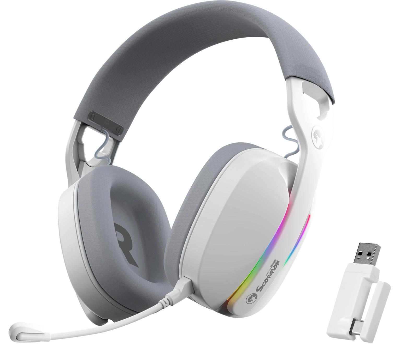 Słuchawki bezprzewodowe z mikrofonem Marvo Pulz 70W Nauszne Biały