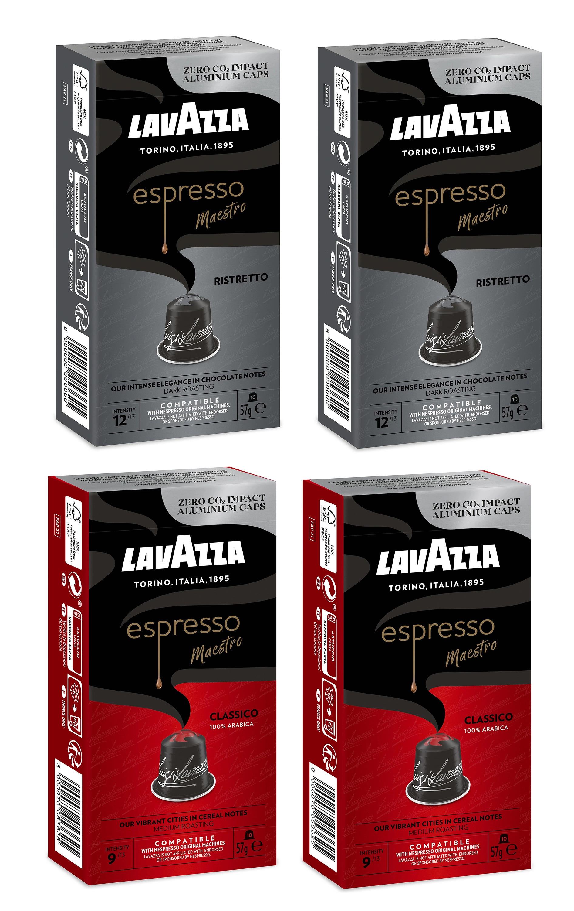 Kapsułki Lavazza Espresso Maestro Ristretto + Classico  40szt.