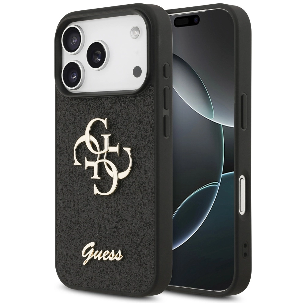 Etui Guess Fixed Glitter Big 4G do iPhone 17 Pro Czarny