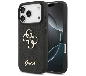 Etui Guess Fixed Glitter Big 4G do iPhone 17 Pro Czarny