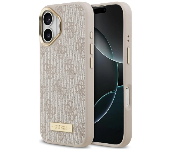 Guess 4G Logo Plate MagSafe do iPhone 17 różowy