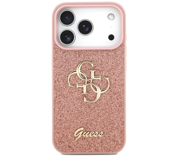 Guess Fixed Glitter Big 4G do iPhone 17 Pro różowy