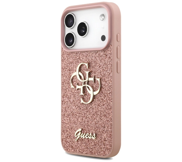 Guess Fixed Glitter Big 4G do iPhone 17 Pro różowy