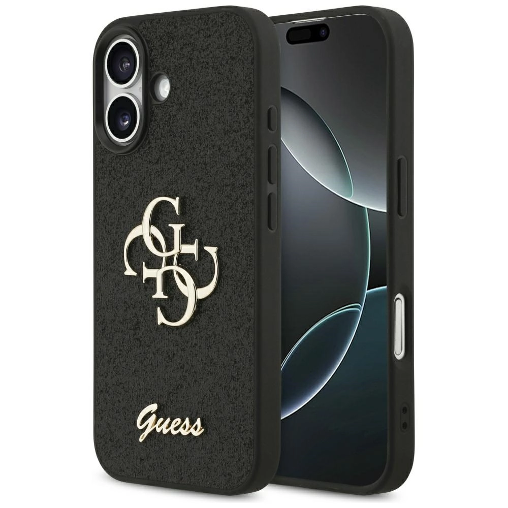 Etui Guess Fixed Glitter Big 4G do iPhone 17 Czarny