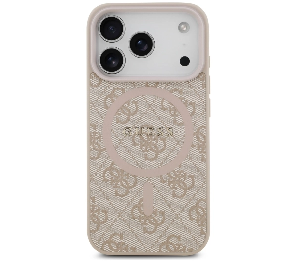 Guess 4G Ring Classic Logo MagSafe do iPhone 17 Pro różowy