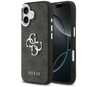 Etui Guess 4G Big 4G Classic Logo do iPhone 17 Czarno-srebrny