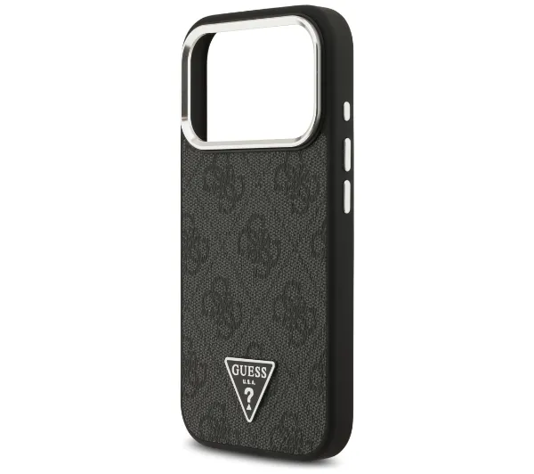 Guess 4G Triangle Logo MagSafe do iPhone 17 Pro Czarny srebrny