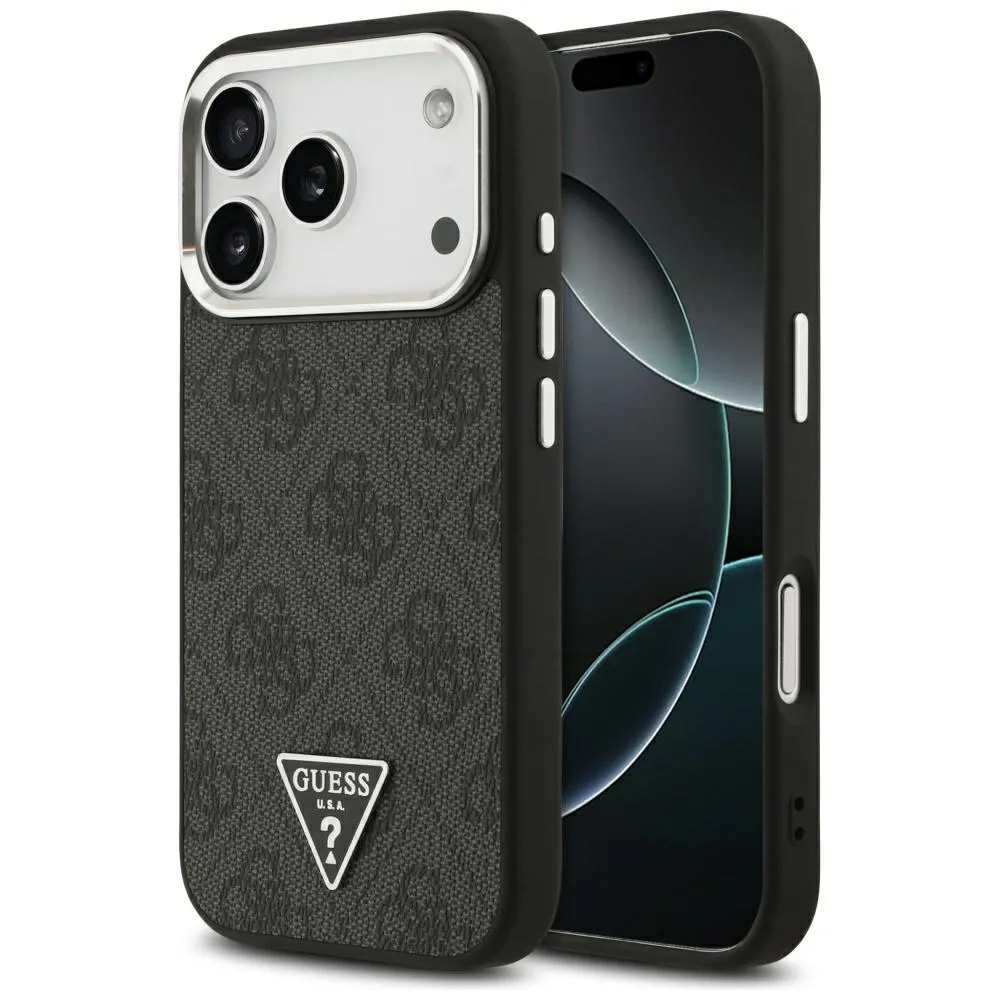 Etui Guess 4G Triangle Logo MagSafe do iPhone 17 Pro Czarny srebrny