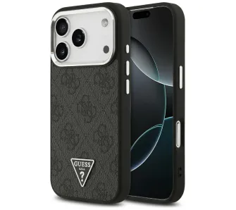 Etui Guess 4G Triangle Logo MagSafe do iPhone 17 Pro Czarny srebrny