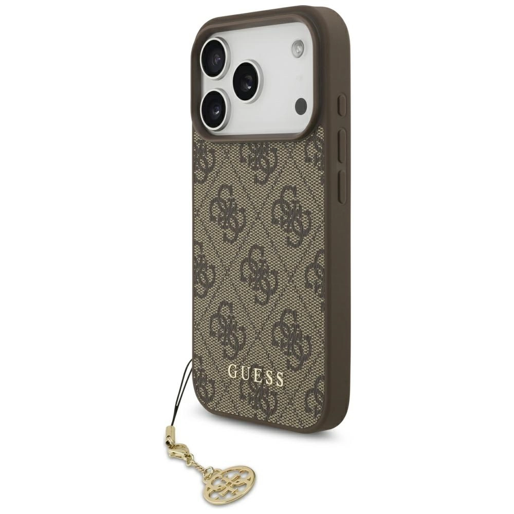 Etui Guess 4G Charms Collection MagSafe do iPhone 17 Pro Brązowy