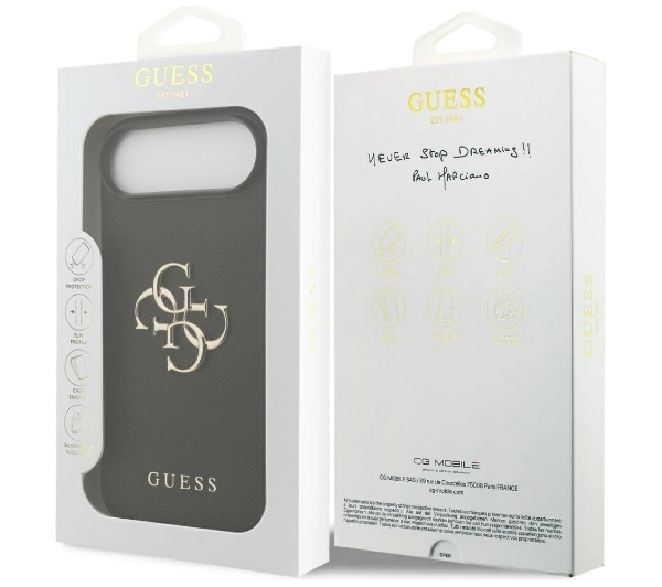 Guess Grained Big 4G & Classic Logo do iPhone Air Czarny