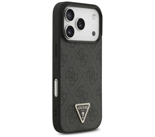 Guess Leather 4G Triangle Strass MagSafe do iPhone 17 Pro czarny