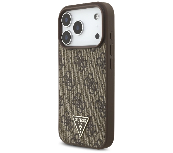 Guess 4G Strap Triangle Logo MagSafe do iPhone 17 Pro brązowy