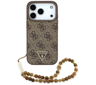 Guess 4G Strap Triangle Logo MagSafe do iPhone 17 Pro brązowy