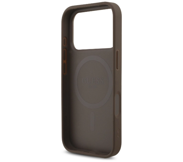Guess 4G Strap Triangle Logo MagSafe do iPhone 17 Pro brązowy