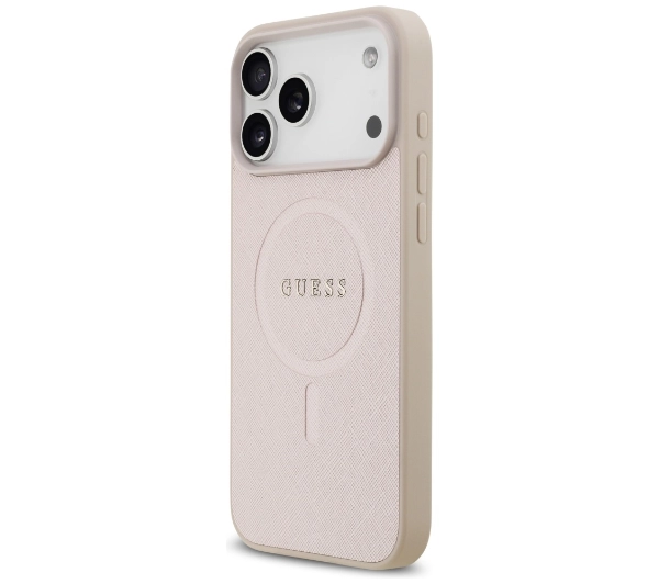 Guess Saffiano Classic Logo MagSafe do iPhone 17 Pro Max różowy