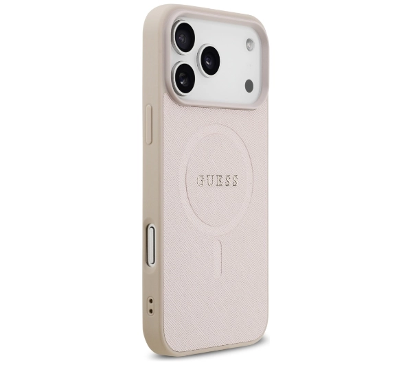 Guess Saffiano Classic Logo MagSafe do iPhone 17 Pro Max różowy