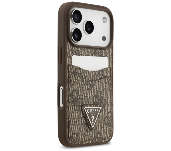 Guess 4G Double Card Triangle do iPhone 17 Pro brązowy
