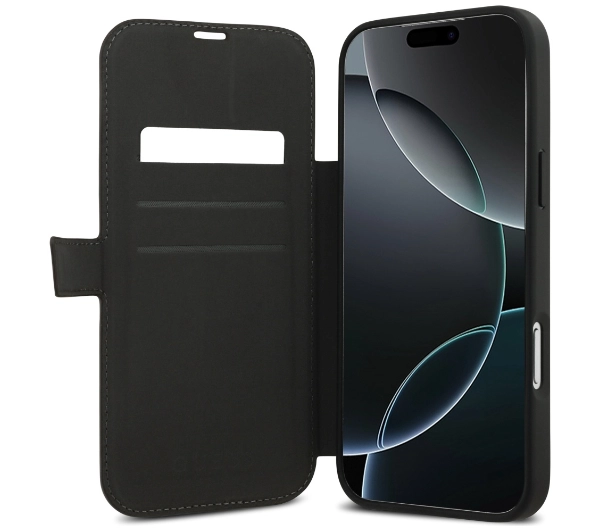 Guess Book 4G Metal Logo do iPhone 17 Pro Max Brązowy