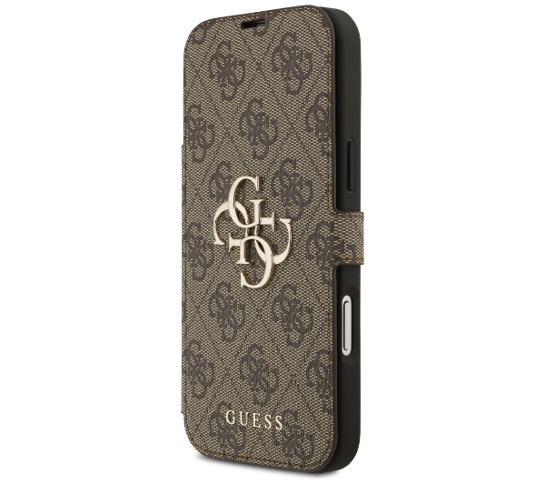 Guess Book 4G Metal Logo do iPhone 17 Pro Max Brązowy