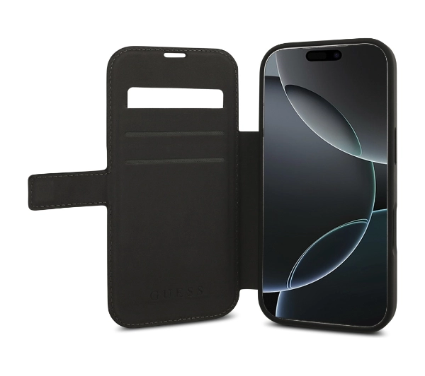 Guess Book 4G Metal Logo do iPhone 17 Pro Czarny