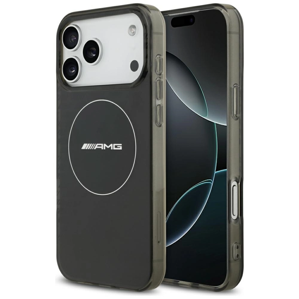 Etui AMG Double Layer Transparent Smocked MagSafe do iPhone 17 Pro Max czarny