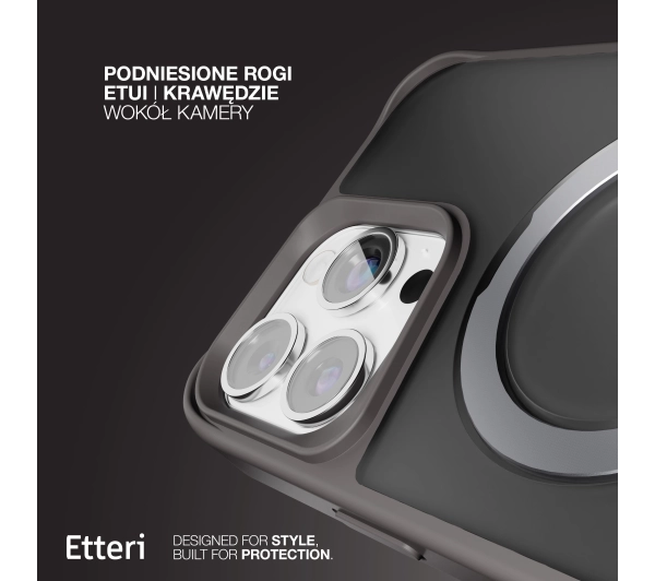 Etteri Matt Mag Ring do iPhone 15 Pro Szary