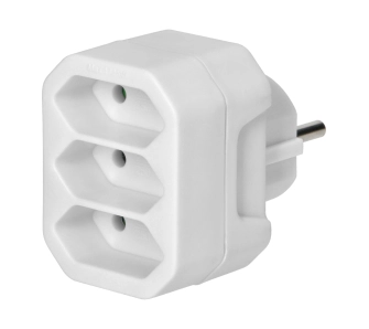 Rozgałęziacz Orno OR-AE-13278/W 3x2P Euro, 3 gniazda Biały
