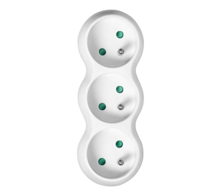 Orno OR-AE-13251 "Bałwanek" z wtyczką centralną, 3 gniazda Biały