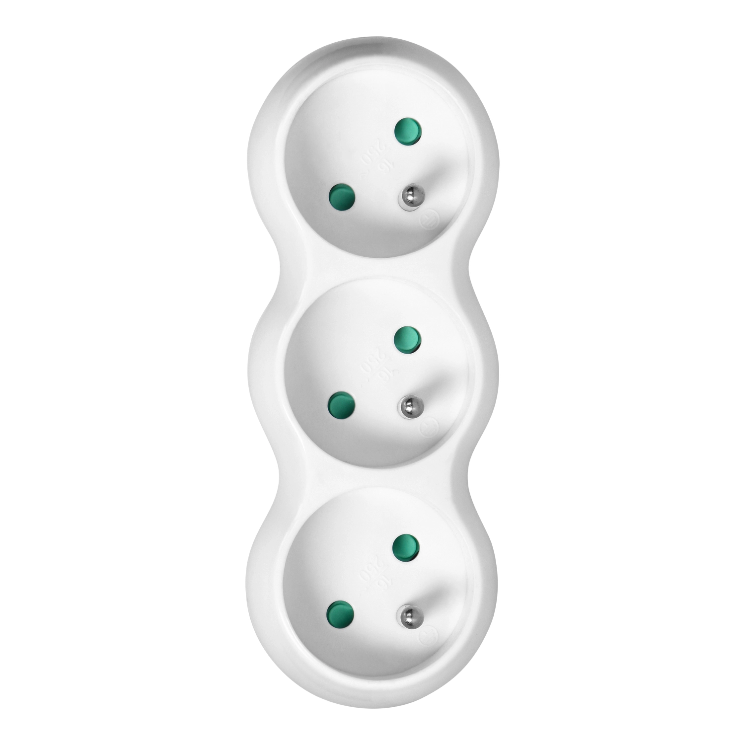 Rozgałęziacz Orno OR-AE-13252 "Bałwanek" z wtyczką górną 3 gniazda Biały