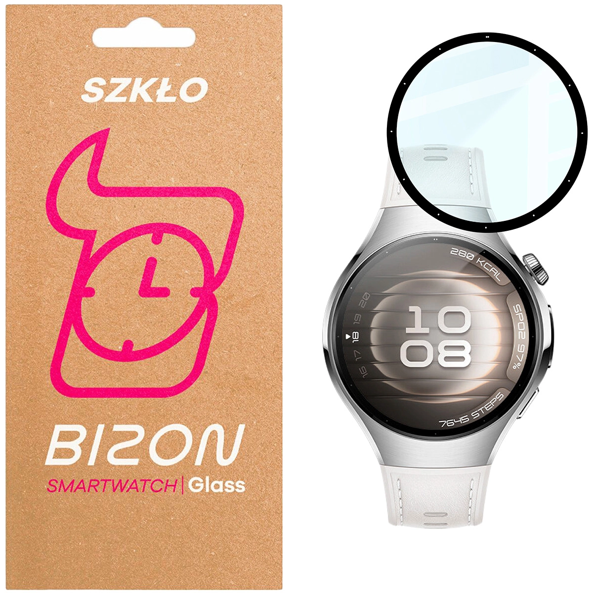 Szkło hybrydowe Bizon Edge Hybrid do Huawei Watch 5 42 mm