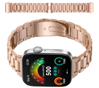 Bransoleta Bizon ze stali nierdzewnej do Huawei Watch Fit 4 / Huawei Watch Fit 4 Pro / Huawei Watch Fit 5 różowo-złoty