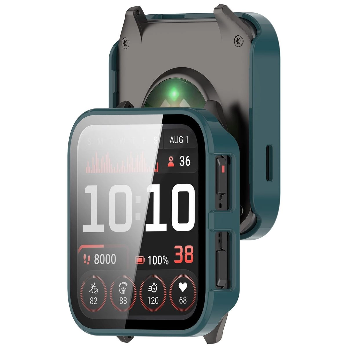 Nakładka na tarczę Bizon ze szkłem do Garmin Venu X1 zielony