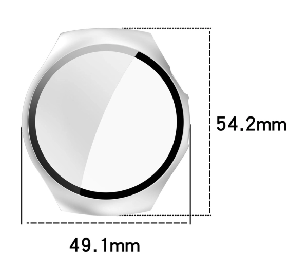 Bizon ze szkłem do Huawei Watch 5 42 mm srebrny