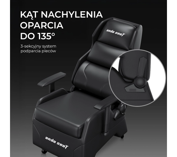 Anda Seat X3 Gaming Sofa Elegant Black Gamingowy do 120kg Skóra Eco Czarny - Kup na Raty - RRSO 0%