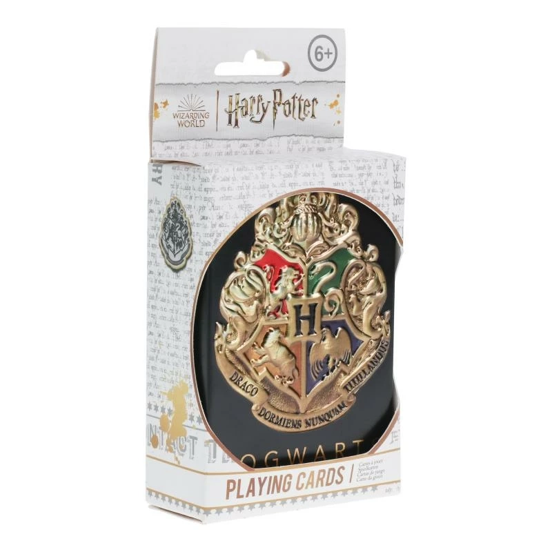 Karty do gry Paladone Hogwarts Playing Cards w metalowej puszce z logo Hogwartu