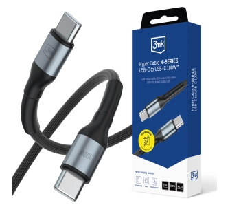 Kabel 3mk Hyper Cable N-SERIES USB-C do USB-C 2m 20V/5 A 100W Czarny