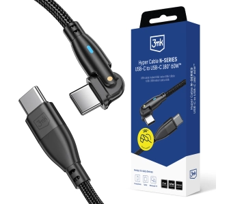 Kabel 3mk Hyper Cable N-SERIES USB-C do USB-C 2m 20V/3 A 60W Czarny