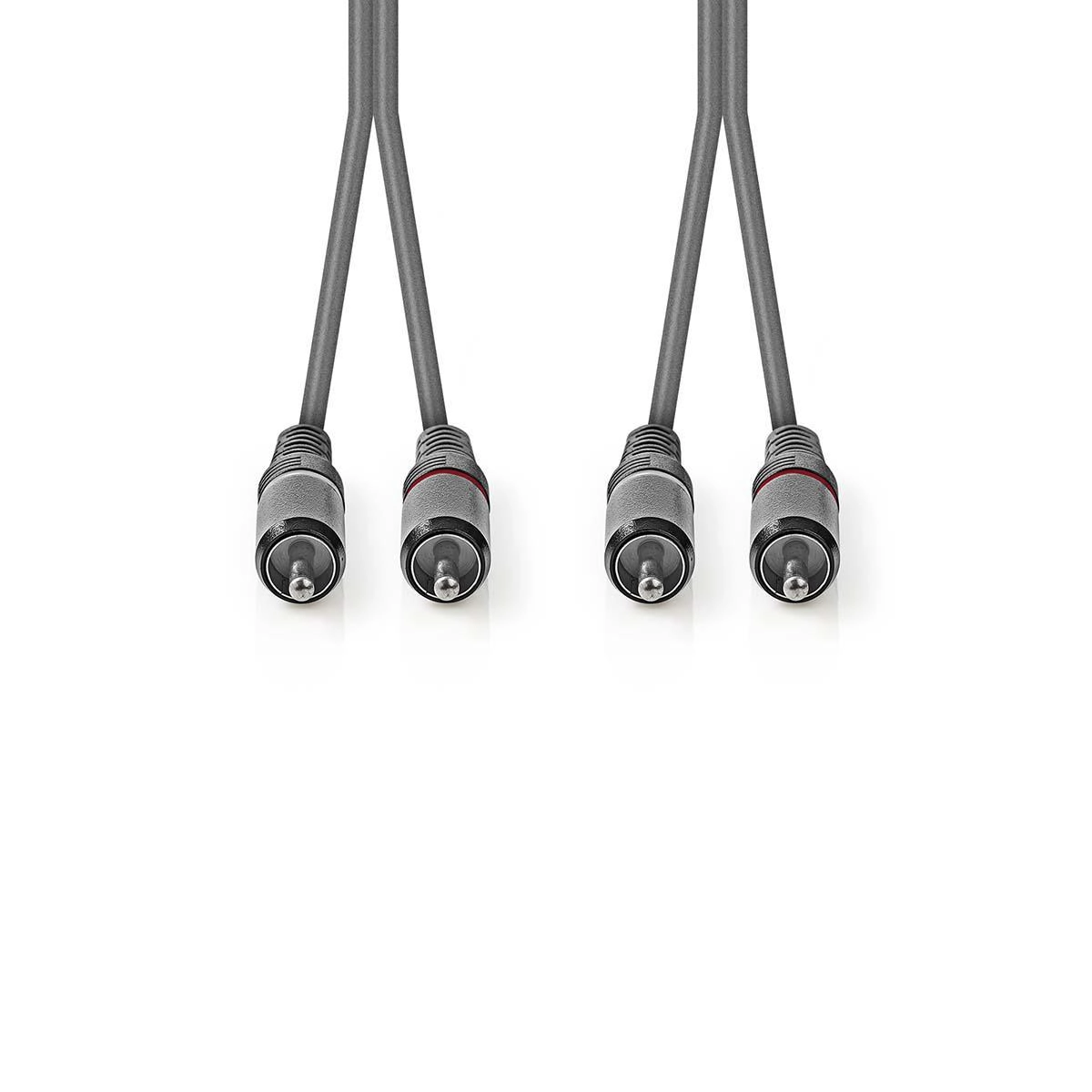 Kabel audio Nedis COTH24200GY50 2x RCA 5m Srebrny