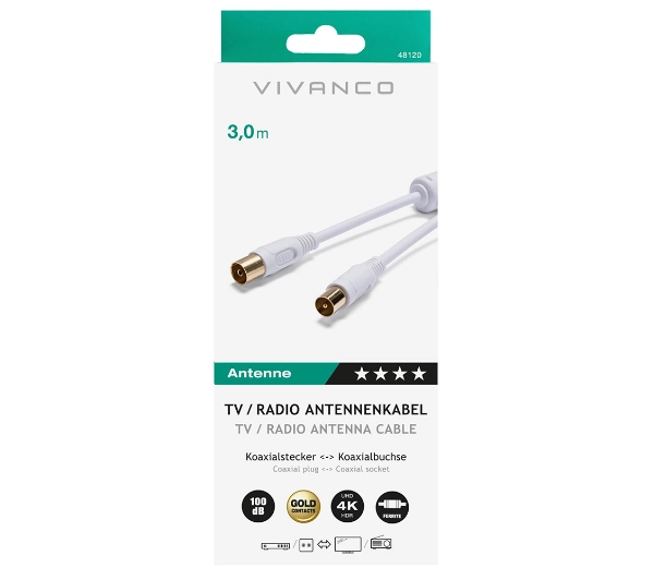 Vivanco 48120 3m Biały