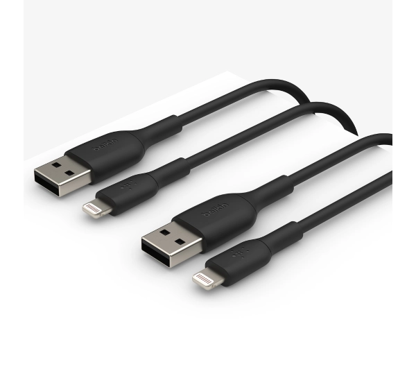 Belkin USB-A do Lightning 12W 1m Czarny 2 szt.