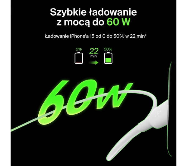 Belkin BoostCharge USB-C do USB-C 60W 2m Biały