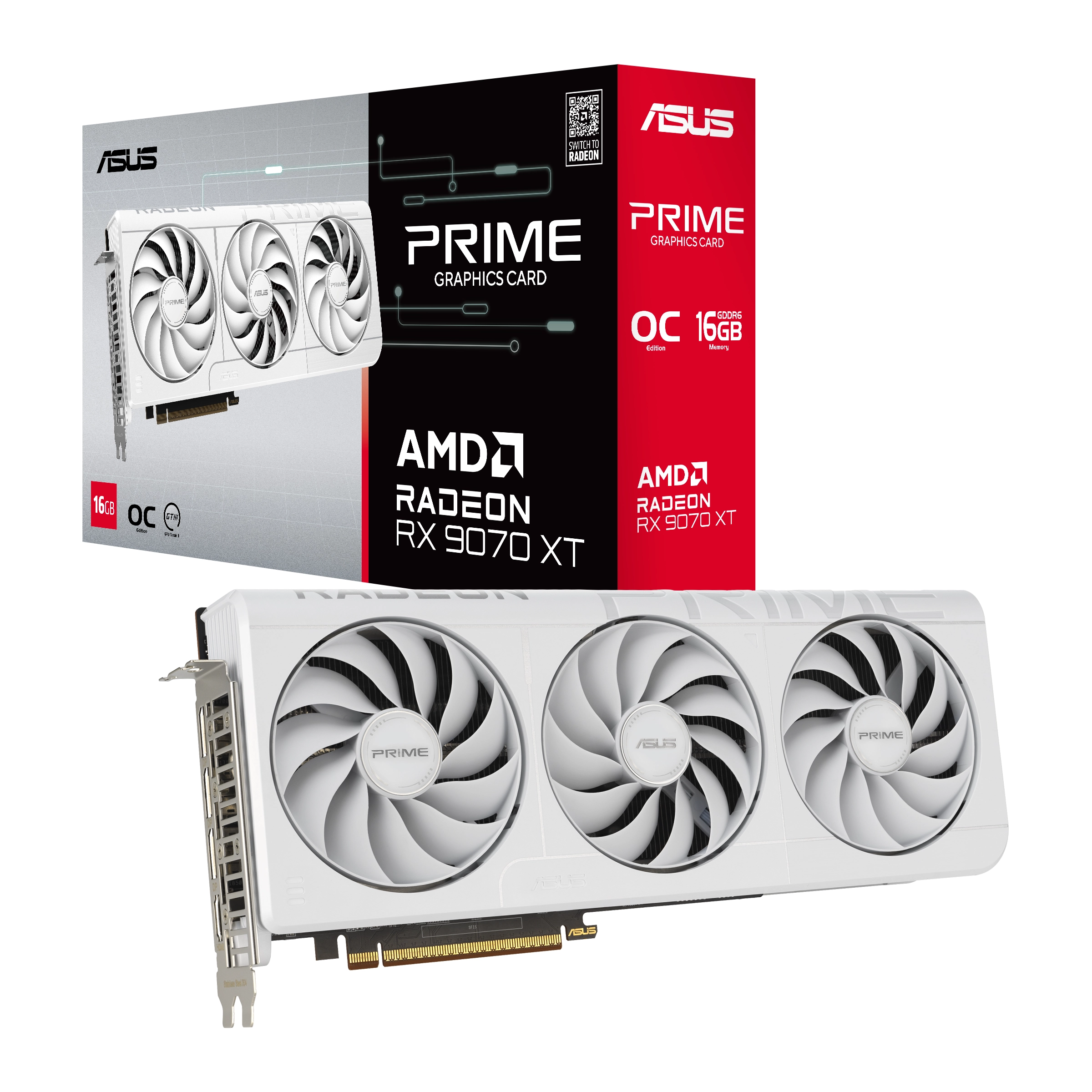 Karta graficzna ASUS Prime Radeon RX 9070 XT White OC Edition 16GB GDDR6 256bit FSR